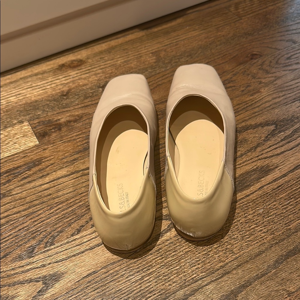 Neutral Square Toe Flats - Picture 4 of 6